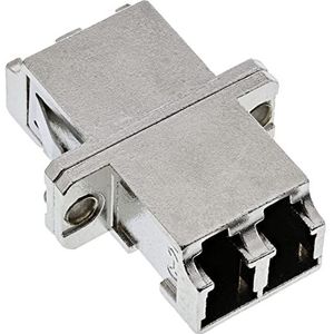 InLine Duplex LC/LC, MultiMode, met flang - adapter voor kabel (multimode, met flgen, 2 x LC, 2 x LC, bus/bus), zilverkleurig