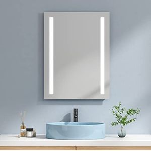 EMKE Led-badkamerspiegel, 60 x 80 cm, met koud wit licht, wandspiegel