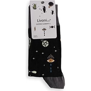 Livoni Esoteric Elements-Regular Socks 35-38 sokken, meerkleurig, S unisex, volwassenenmaat, meerkleurig, maat S, Meerkleurig