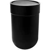 Umbra 023269-040 Touch badkamervuilbak met draaibaar deksel, zwart, 19,1 x 26 cm