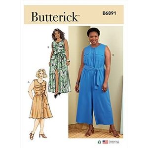 Butterick B6891KK jurk grote maat KK (26W-28W-30W-32W)