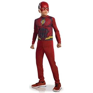 RUBIE'S - Officiële DC - THE FLASH - Flash Justice League instapmodel kinderkostuum - maat 7-8 jaar - officieel kostuum met pvc-masker en overall