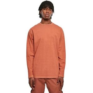 Urban Classics Zware kleurstof oversized lange mouwen T-shirt heren, Terracotta