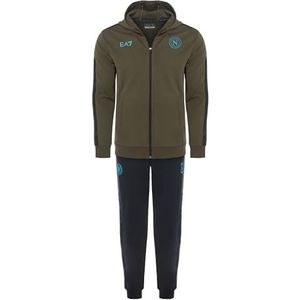 SSC Napoli [EA7] Interlock Azzurro trainingspak, EA7 officieel product, overall met capuchon, voetbal 2024/2025, 4XL