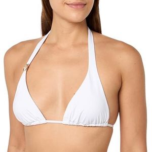 Pinko Abondance Top Bikini Tecno Jersey avec Anella Oiseaux Partie Supérieure Femme, Z04_blanc brillant, XS