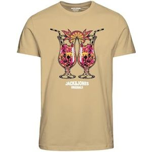 JACK & JONES Heren T-shirt, Italiaans stro, S, Italiaans stro, S