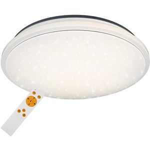 Briloner Dimbare led-plafondlamp, instelbare tint: warme en koude plafondlamp met nachtlichtfunctie, timerfunctie, afstandsbediening, Ø 60 cm, 50 W, metaal, wit