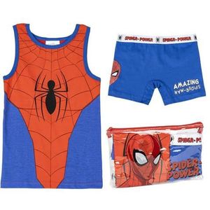 CERDÁ LIFE'S LITTLE MOMENTS Spiderman korte pyjama met bandjes en toilettas voor kinderen, blauw/wit/rood, 3 jaar, blauw, wit en rood, 3 jaar, blauw, wit en rood