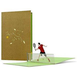 Tennisverjaardagskaart met 3D-pop-up | bijvoorbeeld als sportieve cadeaubon voor tennisaccessoires of tennislessen, grappig cadeau-idee | H22