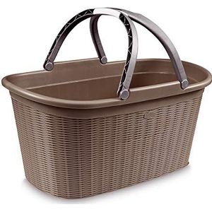 Stefanplast Elegance wasmand met handgrepen, taupe, 38 x 58 x 29,5 cm