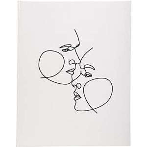 EXACOMPTA - Ref. 47689E – 1 gastenboek Classic Art – formaat verticaal 27 x 22 cm – van kunstleer met glanzende markering – zilverkleurige achterkant – 100 witte pagina's – kleur: ivoorkleurig