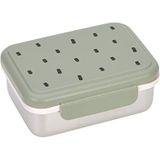 Lässig Lunchbox Stainless Steel Happy Prints - light olive