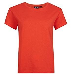O'Neill Essential T-shirt met korte mouwen voor dames, met ronde hals, casual logo, kersentomaat