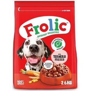 Frolic Halfnat voer voor volwassen honden, rundsmaak, zak van 2,6 kg