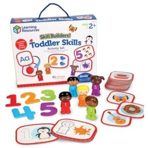 Learning Resources LSP1243-UK Builders First Skills Educatieve activiteitenset voor peuters van 2 tot 3 jaar, alfabet, telspeelgoed voor kinderen vanaf 2 jaar, 41 stuks, meerkleurig