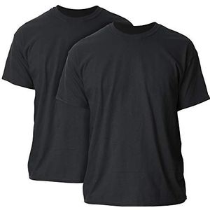 Gildan Heren T-shirt G5000 dik katoen 2-pack, zwart.