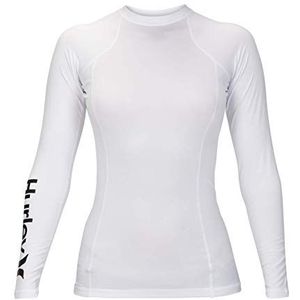 Hurley W One & Only Rashguard L/S T-shirts voor dames, Wit.