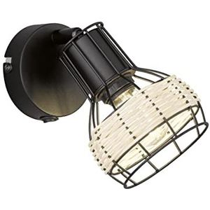 fischer & Honsel SLV Straw Rotan wandlamp met schakelaar, 1 x E14, 10 x 15 cm, 30358