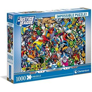 Clementoni 39599 DC Comics - 1000 stukjes onmogelijk puzzel behendigheidsspel voor het hele gezin kleurrijke pose puzzel volwassenen vanaf 9 jaar