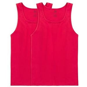 Fruit of the Loom Eversoft Katoenen T-shirts en tanktops (S-4XL) Heren Overhemd, Tank, 2 stuks, rood