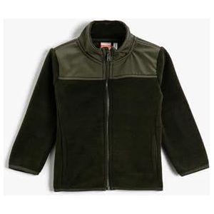 Koton Babyboys Sweat-shirt en polaire à col montant avec fermeture éclair, Kaki (894), 18-24 Monate