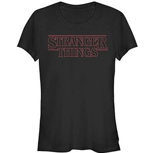 Stranger Things Stranger Red Outline T-shirt met korte mouwen en logo, zwart.