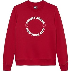 Tommy Jeans Abo Tj X Nyc Crewneck Dw0dw21770 Sweatshirt voor dames, Rood (Hot Red), L