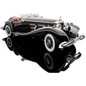 Bauer Exclusive Mercedes-Benz 500 K Special Roadster 1934: Origineelgetroue, hoogwaardige modelauto 1: 12 in gelimiteerde oplage, met deuren en motorkap om te openen, klaar model, donkerbruin (S018H)