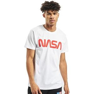 Mister Tee Nasa Worm T-shirt voor heren, Wit.