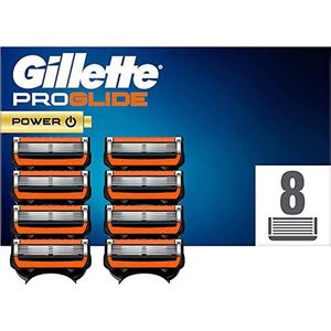 Gillette ProGlide Power-scheermesjes voor heren, 8 stuks, met 5 messen anti-frictie voor een grondige en duurzame scheerbeurt