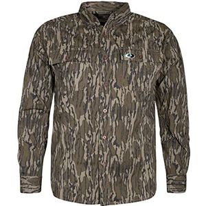 Mossy Oak Unisex jachthemd lange mouwen katoen Mill 2.0 camouflage patroon, Origineel Bottomland