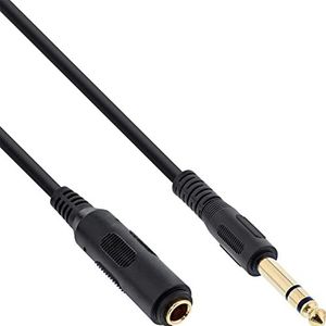 InLine 99971 verlengstuk 6,3 mm stereo jack verlenging met vergulde contacten 1 m