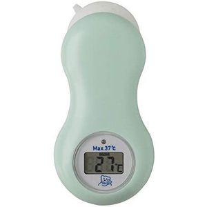 Rotho Babydesign Digitale thermometer voor badkamer en slaapkamer met zuignap, batterijen inbegrepen, vanaf 0 maanden, Swedish Green (mintgroen), 20448 0266 01 01 01
