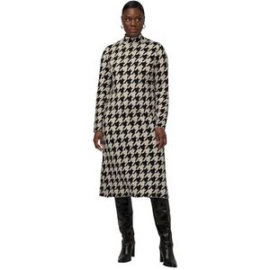 Ulla Popken Gebreide jurk houndstooth jurken dames, Vanille