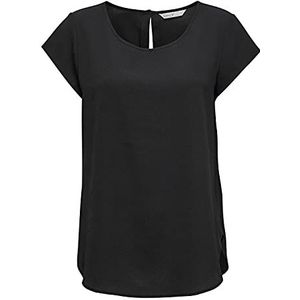 ONLY Dames Onlnova Life Lux S/S Top Solid Top, zwart.