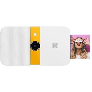 KODAK Smile Instant Print Digitale Camera - Slide-Open 10Mp Camera W/2X3 Zink Printer, Scherm, Vaste Focus, Auto Flash En Foto Editing - Wit/Geel