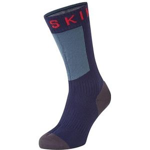 Seal Skinz Waterdicht warm weer halflange sokken met hydrostop uniseks sokken voor volwassenen, marineblauw/grijs/rood