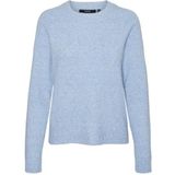 Vero Moda Vmdoffy LS O-Neck Blouse Noos Sweatshirt voor dames, Blauwe jasper/detail: gemêleerd