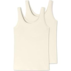 Uncover by Schiesser Essential onderhemd voor dames, 2 stuks, bamboe-katoen, Crème