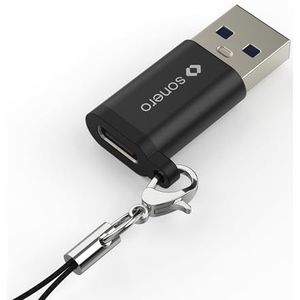 Sonero USB A naar USB C-adapter, snel opladen 3 A, 15 W, gegevensoverdracht 480 Mbps, OTG, compatibel met iPhone, Samsung Galaxy, Watch, Google Pixel en vele andere, aluminium/zwart