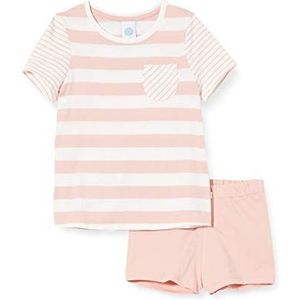 Sanetta Meisjes pyjama kort roze zilver roze, 116, Zilverroze