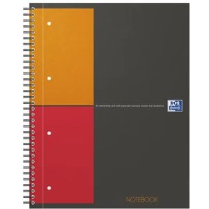 OXFORD Notitieboek International Notebook A4+, kleine ruiten, 5 mm, 160 pagina's, kaartenomslag, grijs