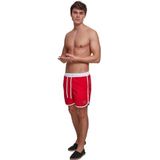 Urban Classics Bicolor Retro zwemshorts voor heren in vele kleuren verkrijgbaar maten XS tot 5XL, Firered/wit