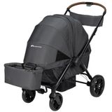 Bebeconfort Helios, Dubbele kinderwagen vanaf de geboorte, 0-4 jaar, 0-22 kg, 2 stoelen tegenover elkaar, grote offroad-wielen, compact opvouwbaar, wagenwagen, beschermende luifel, mineraal grafiet