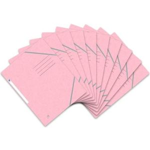 Oxford Top File + 10 stuks klemmappen DIN A4 extra sterk karton pastelroze