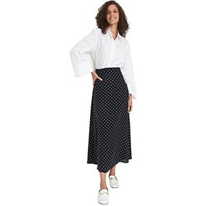 TRENDYOL Modest Maxi A-lijn regular fit geweven bescheiden rok, zwart, 40, zwart.