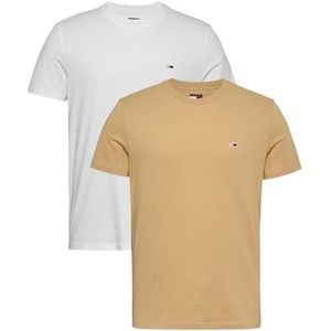 Tommy Jeans Tjm Xslim Jersey T-shirt Ext Dm0dm20687 andere tops heren set van 2, Wit (ecru/roodbruin)