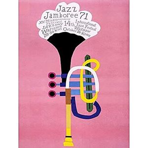 Wee Blue Coo Tentoonstelling Jazz Polen Trumpet Abstract Unframed Wall Art Print Poster Home Decor Premium Tentoonstelling Jazz Polen Abstract Muur Poster Home Dco
