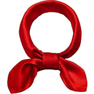 ANDANTINO Sjaal van 100% echte moerbeizijde – 53,3 x 53,3 cm – lichte sjaal – dames en heren – kleine vierkante sjaals met digitaal bedrukte sjaal, Effen kleur: rood.