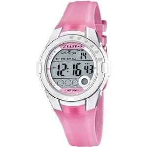 Calypso - K5571/2 – meisjeshorloge – digitaal kwarts – verlichting/stopwatch – armband van kunststof, roze, veelkleurig/roze, riem, Veelkleurig / Roze, riem